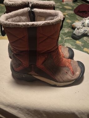 Keen Women's Orange Brown Winter Rain Boots